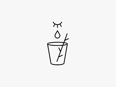 Drytear eye glass icon logo minimal modern natural simple tear