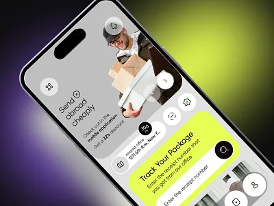Delivery service app app banner black business delivery design green ios map menu mobile number progress service tracking trip ui user ux white
