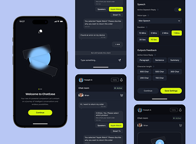 Customer Chat AI - Mobile App ai artificial intelligence design inspiration glass morphism minimal mobile app ui ui mobile