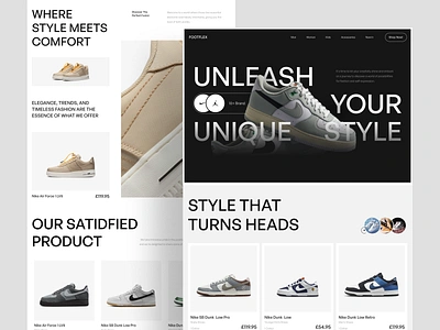 FOOTFLEX - Ecommerce Landing Page ecommerce ecommerce landing page ecommerce website footwear homepage interface landing page marketplace nike shoes shoes landingpage shoes store shoes website shop sneakers store web web design website website design