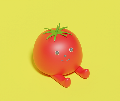 Tomato 3D 3d 3dart 3ddesign 3dtomato blender branding character red tomat tomato vegetable yellow