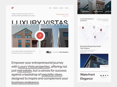 Vistas - Luxury Landing Page clean design estate home house landing page landingpage luxury luxury landing page property property landing page real estate real estate app ui ux web design