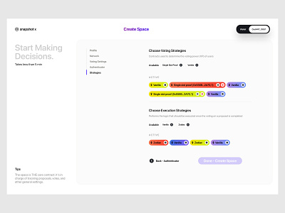 Snapshot Labs bitcoin crypto dao dashboard design figma gradient multiform product saas space tips ui user experience user interface ux wallet web web3