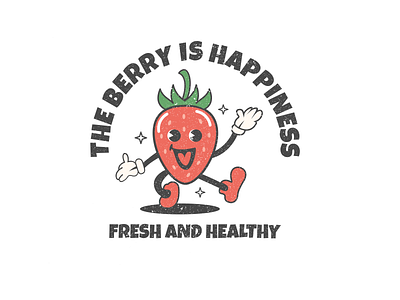 Strawberry Logo app branding cartoon design fruit graphic design icon illustration logo strawberry ui ux vector vintage