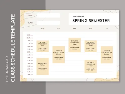 Semester Class Schedule Free Google Docs Template academy class classroom college docs document education free template free template google docs google google docs high printing schedule school semesterschedule template timetable university word