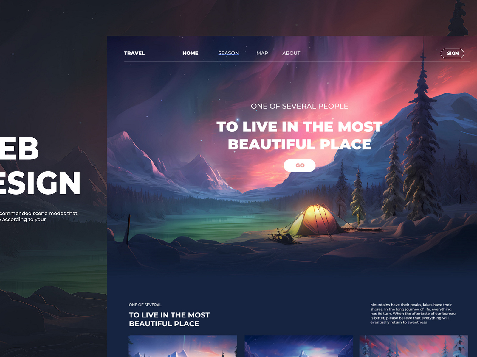 Camping to see the aurora by 逗逗爱洗澡 on Dribbble