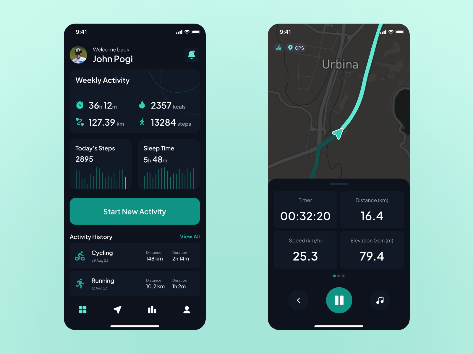 Activity Tracker App Design Exploration by Galang Jati Saputra on