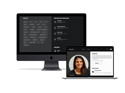 User Profile Page black black and white figma jobseeker monochrome profile design ui ux web design
