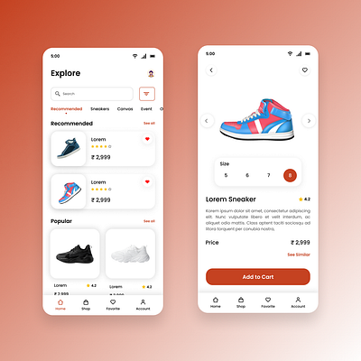 Sneakers Mobile App daily design ui ui design ux ux design