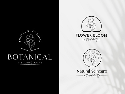 Botanical floral hand-drawn logo vector template. black background branding creative design floral flower graphic design hand drawn logo illustration isolated leaf logo natural beauty organic ornament plant spa top vector wedding