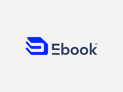 Ebook logo | Letter E + book book logo branding business logo creative ebook education flat icon letter e logo logo designer minimal minimalist logo negative space simple