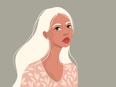 Portrait blonde girl adobe art beautiful character design digitalart fashion flat girl illustration lady minimalism people portrait vector webillustration