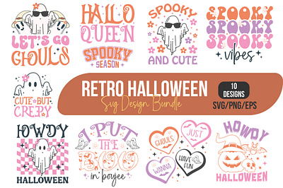 Retro Halloween SVG Bundle 3d animation app branding design graphic design illustration logo ui vector