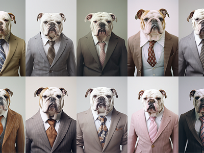 Suit Bulldogs bulldog dog photo photograph