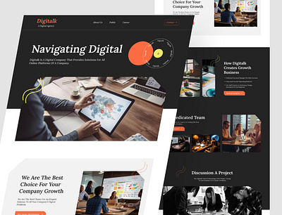 Digitalk - Digital Agency Landing Page agency website digital agency digital agency ui digital company digital solution landing page design ui web design website design