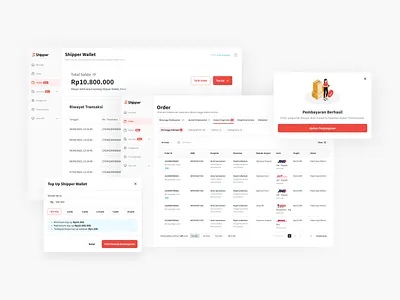 Shipper Web App Revamp 2023 cash on delivery dashboard ewallet excel logistic payment service design table ui ui design ui table ux ux table web app web design