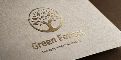 Green Forest Logo Template wood