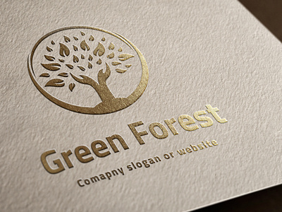 Green Forest Logo Template wood