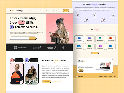 MELearning - Redesign Online Learning Landing Page colorful e learning education education platform education website elearning landing page design learning learning platform online class online course ui uiux web design website