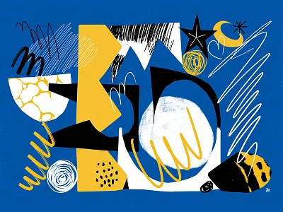Going abstract pt. 2 abstract art character design circle design graphic design illustration moon mural pattern patterns scribbles shape shapes stack star stars texture textures vector