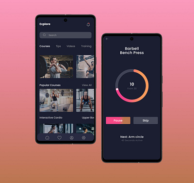 Fitness App UI Design design figma graphic design mobile app typography ux ui ui design uiux uiux design user interface user research ux design uxui uxui design