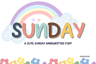 SUNDAY advertising fonts beautiful fonts birthday cards craft fonts decorative font font ha illustration kids font