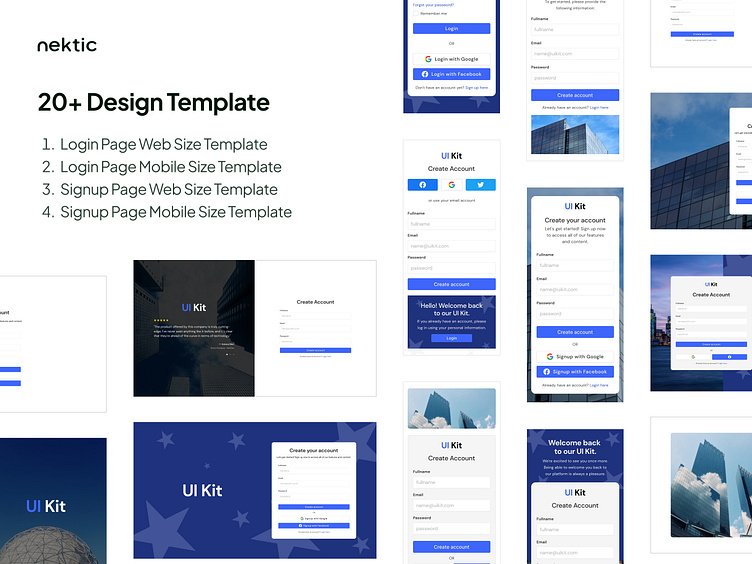 Log in and Sign up Template Kit by Nektic on Dribbble Log in and Sign up Template Kit by Nektic on Dribbble