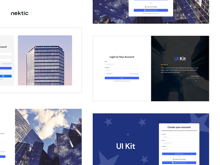 Log in and Sign up Template Kit by Nektic on Dribbble Log in and Sign up Template Kit by Nektic on Dribbble