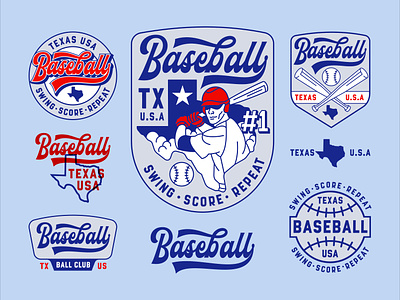 Baseball Texas - Apparel Design apparel austin badges baseball branding clothing design emblem graphic design homerun illustration jersey lettering mlb monoline script sports t shirt texas typography