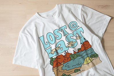 LOST AT LAST cartoons design graphic design illustration t shirt design t shirt print vector