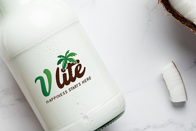 V Lite - Branding branding brnd coconut coconut oil creative design food graphic design illustration logo minimal vector