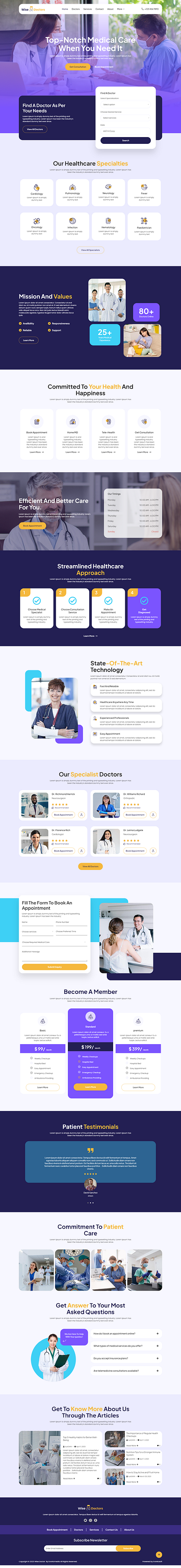 Home page of Healthcare & Medical Elementor Template Kit clinic consultation doctor health healthcare medical medical center medication online doctor telemedicine