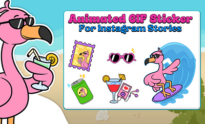 Animated GIF sticker for your instagram stories animation google ads gif animations illustration