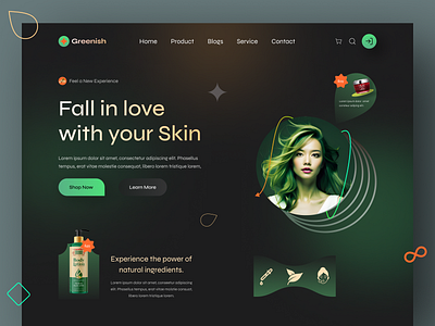 Greenish-Skin Care Website Design beauty home page landing page skin care skincare ui ux web web design webdesign website website design