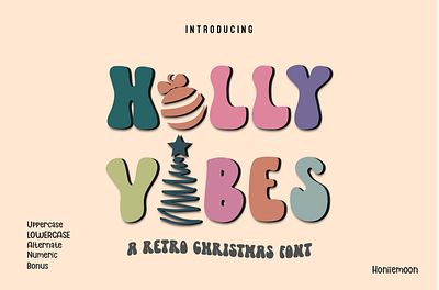 Holly Vibes advertising fonts beautiful fonts christmas font craft fonts decorative font design holiday kids font