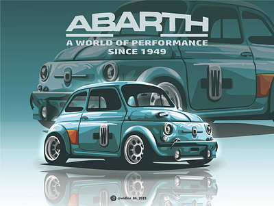 Abarth 500 in Vector abarth coreldraw design fiatabarth illustration lineart portrait supercar vector