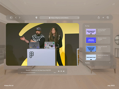 Apple Vision Pro UI - Spatial UI - Video Player for vision pro design landing page spatial spatial ui ui uiux video player vision pro web web design