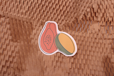 Papaya and Mango Custom Shape Stickers art stickers artworks custom shape stickers custom sticker labels custom stickers fruit stickers illustrations printing sticker labels stickers