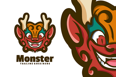 Monster animal branding cute mascot design graphic design illustration logo ui vector