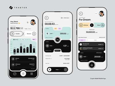 Crypto Wallet App coinbase crypto app crypto banking crypto currency crypto exchange decentralized finance defi app eth exchange finance fintech app ios mobile app mobile app design saas startup stocks swap ui ux web design