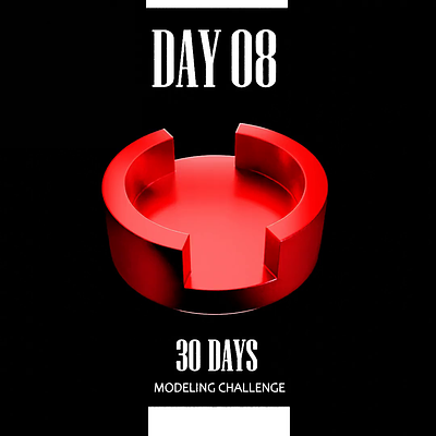 30 days modeling challenge - day 8 3d animation b3d blender metalic model motion graphics red
