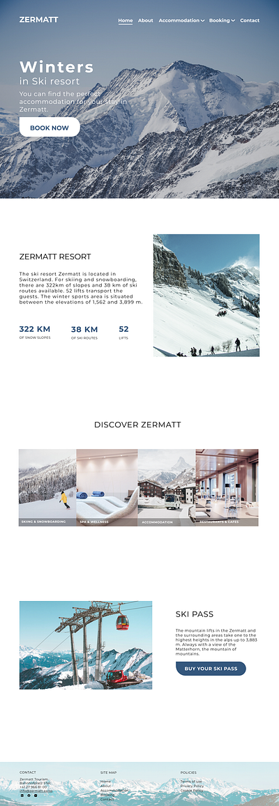 SKI RESORT | WEBSITE landing page ski resort ski resort website uiux web design web page website