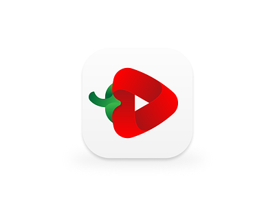 Tasteo - chili pepper, play logo, icon berry branding chili cooking design fruit gedas meskunas glogo graphic design icon logo meal pepper play recipes stream taste vector vegetable video