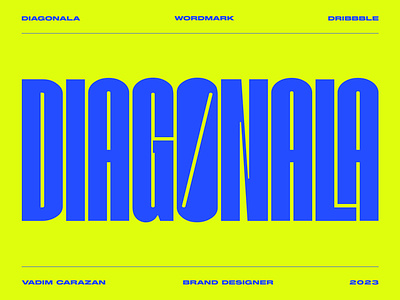 DIAGONALA WORDMARK brand branding design diagonal diagonala dynamic geometric letter lettering line logo mark o simple slash smart timeless web3 word wordmark