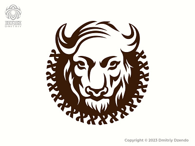 Big Buffalo Logo animal big buffalo branding bull horns logo muzzle portrait