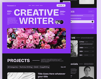 Creative Writer Portfolio 3d agency design graphic design landingpage portfolio ui ux
