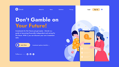 Zimrok Landing Page Design design modern web design ui ux design website design