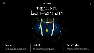 Ferrari Landing Page design modern web design ui ux design website design