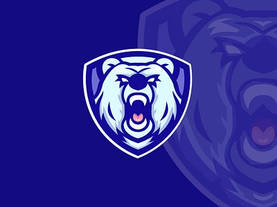 Bear Shield Mascot Logo animal app bear logo branding business design esport logo gamer games gaming illustration logo roar wild