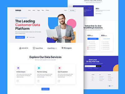 SaaS Landing Page Design cloud solutions data management landing page saas saas landing page ui uiux user friendly interface website website design